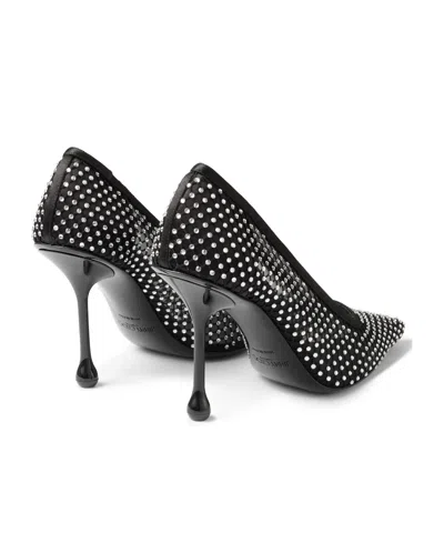 Jimmy Choo Ixia 95 Mesh Dã©colletã© In Black