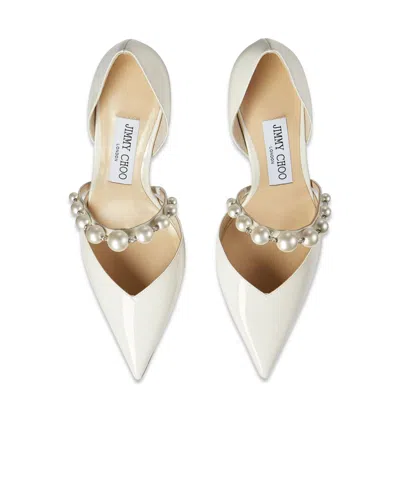Jimmy Choo Aurelie 85 Faux Pearl-embellished Patent-leather Pumps