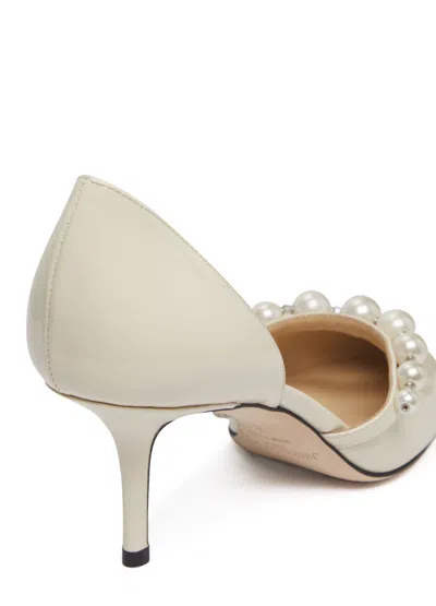 Jimmy Choo Aurelie 85 Faux Pearl-embellished Patent-leather Pumps