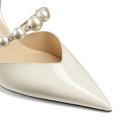 Jimmy Choo Aurelie 85 Faux Pearl-embellished Patent-leather Pumps