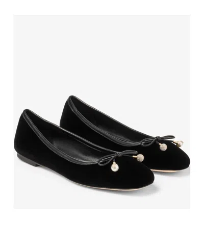 Jimmy Choo Women Black Nappa Leather Elme Ballerinas In Black