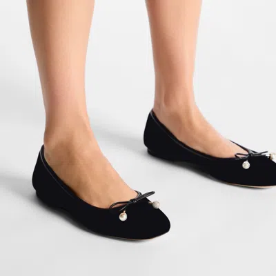 Jimmy Choo Women Black Nappa Leather Elme Ballerinas In Black