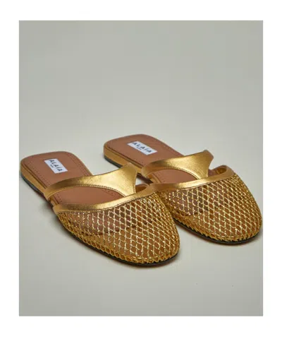 Alaïa Infradito Fishnet Flat Mules