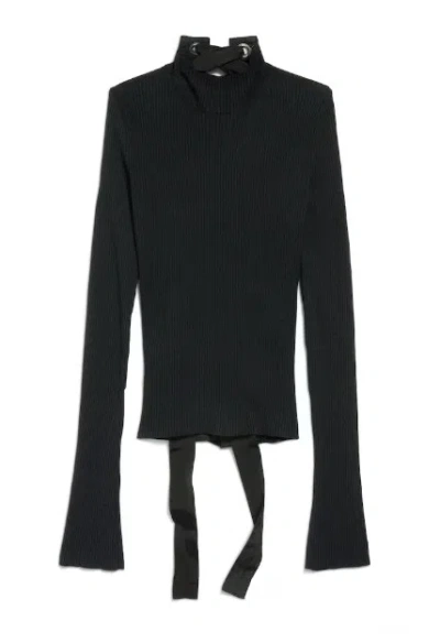 Balenciaga Lace-back Fitted Rollneck