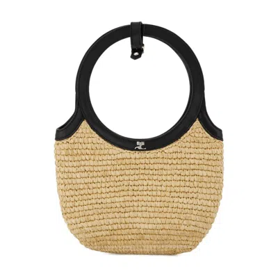 Shop Courrèges Holy Purse - Raphia - Neutral