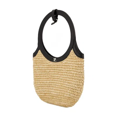 Shop Courrèges Holy Purse - Raphia - Neutral