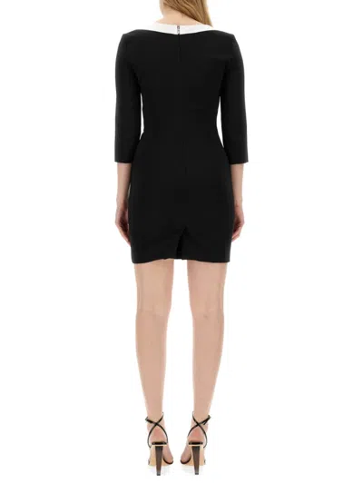 Moschino Symbols Crepe House Dress In Black