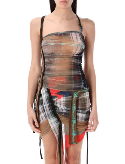 OTTOLINGER OTTOLINGER PRINTED MESH TOP WITH DRAPED SIDES 