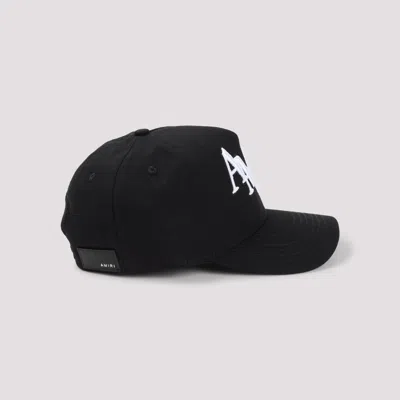 Amiri Structured Black Cotton Cap With Bold Embroidered Detailing In Black