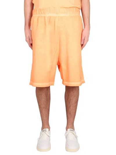 Marcelo Burlon County Of Milan Marcelo Burlon Bermuda With Logo In Orange