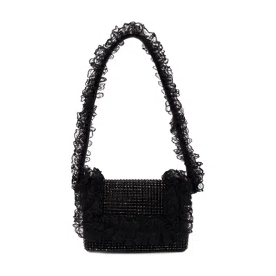 Self-portrait Crystal-embellished Lace-detail Shoulder Bag