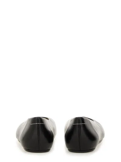 Mm6 Maison Margiela Mm6 By Maison Margiela Square Toe Ballerina Flats With Logo Stitching