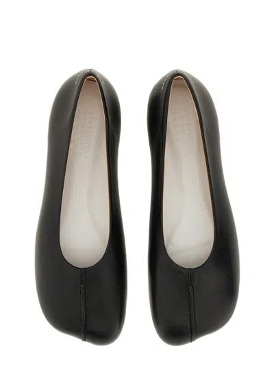 Mm6 Maison Margiela Mm6 By Maison Margiela Square Toe Ballerina Flats With Logo Stitching