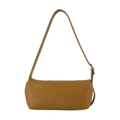 Jil Sander Khaki Leather Rollup Small Square Belt Shoulder Bag