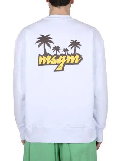 Msgm Crewneck Sweatshirt With Logo