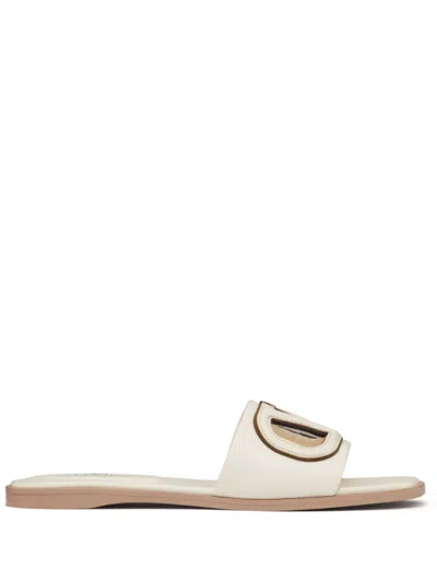 Valentino Vlogo Signature Flat Leather Sandals