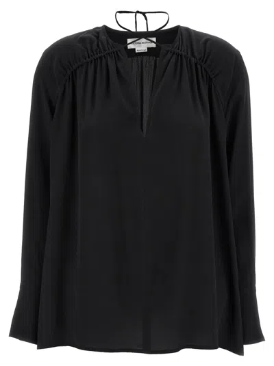 Victoria Beckham Gather Detail Tie Blouse With Gathered Shoulders