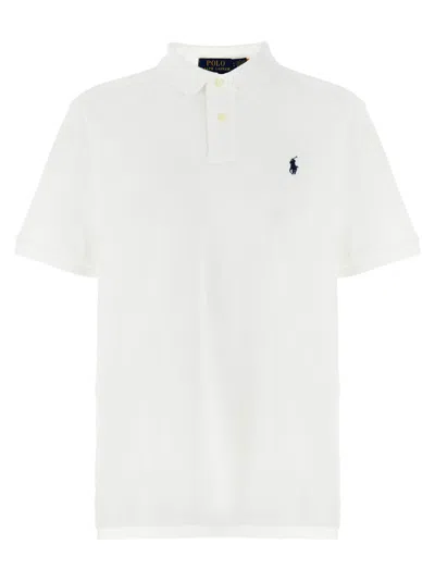 Ralph Lauren White Logo Polo Shirt In White