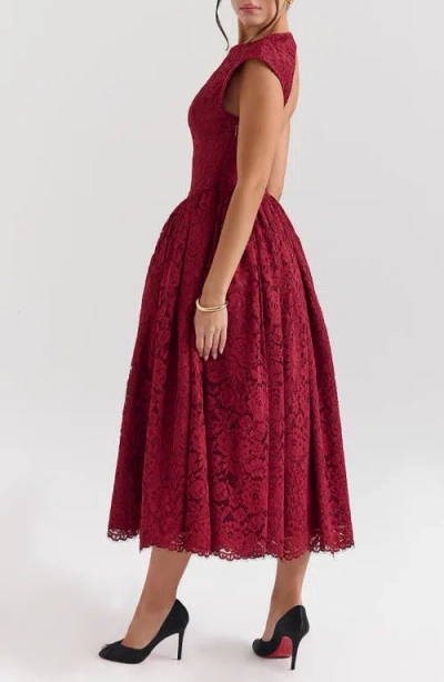 House Of Cb Debutante Open Back Lace Midi Dress