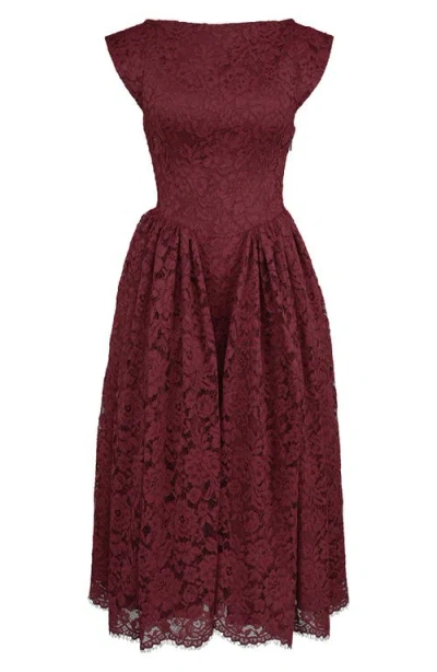 House Of Cb Debutante Open Back Lace Midi Dress