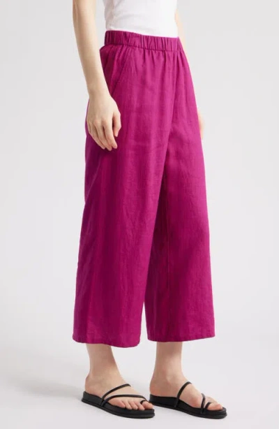 EILEEN FISHER EILEEN FISHER ORGANIC LINEN CROP WIDE LEG PANTS 