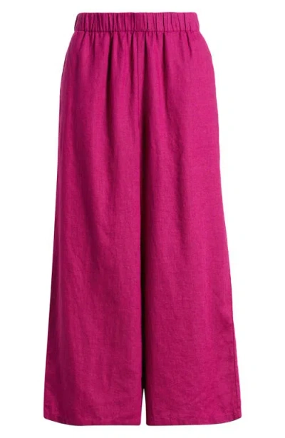 Eileen Fisher Organic Linen Crop Wide Leg Pants