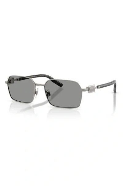 Dolce & Gabbana Dolce&gabbana 56mm Rectangular Sunglasses In Metallic