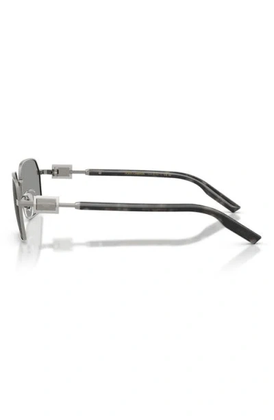 Dolce & Gabbana Dolce&gabbana 56mm Rectangular Sunglasses In Metallic