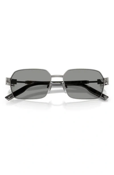 Dolce & Gabbana Dolce&gabbana 56mm Rectangular Sunglasses In Metallic