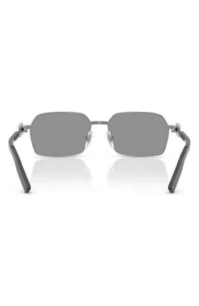 Dolce & Gabbana Dolce&gabbana 56mm Rectangular Sunglasses In Metallic