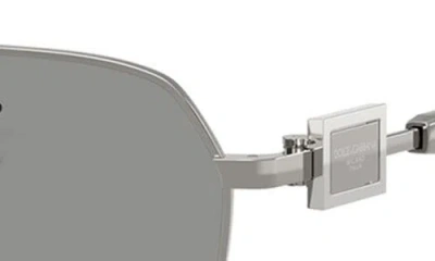 Dolce & Gabbana Dolce&gabbana 56mm Rectangular Sunglasses In Metallic