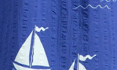 Mini Rodini Kids' Sailboat Print Smocked Organic Cotton Dress
