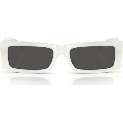 Jimmy Choo Lennon 54mm Polarized Rectangular Sunglasses In White