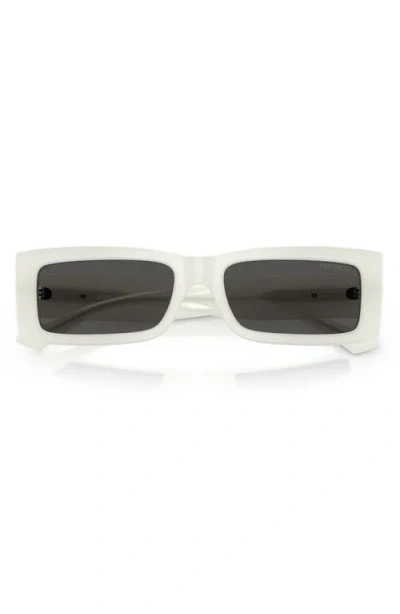 Jimmy Choo Lennon 54mm Polarized Rectangular Sunglasses In White