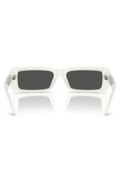 Jimmy Choo Lennon 54mm Polarized Rectangular Sunglasses In White