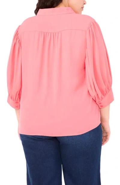 Cece Hidden Placket Shirt In Pink