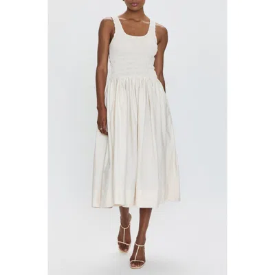 Pistola Alessia Smocked Drop-waist Stretch Cotton Midi Dress