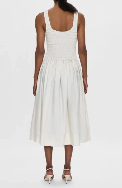 Pistola Alessia Smocked Drop-waist Stretch Cotton Midi Dress