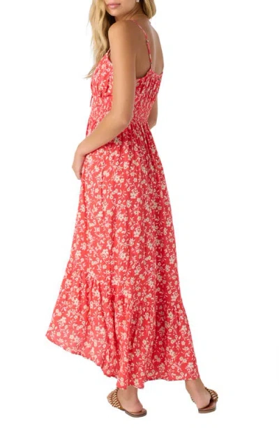 O'neill Lettie Smocked Waist Midi Sundress