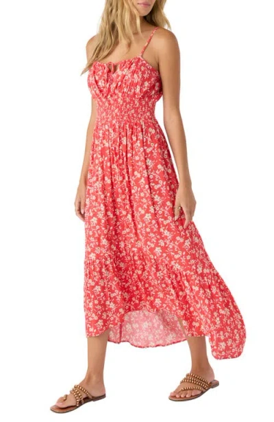 O'neill Lettie Smocked Waist Midi Sundress