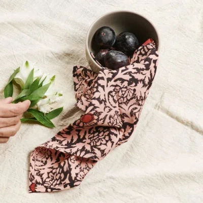Studio Variously Hummus Floral Wax Block Printe Cotton Table Napkin