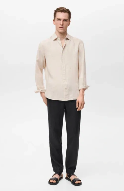 Mango Regular Fit Linen Button-up Shirt