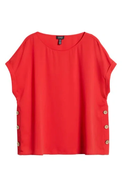 Jones New York Side Button Detail Crepe Top