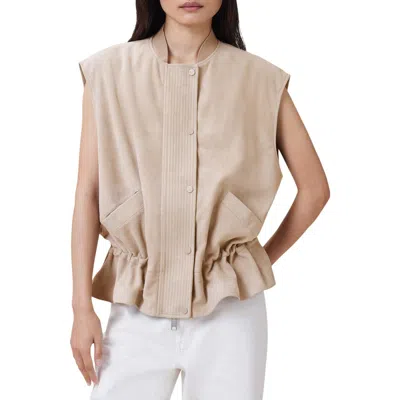 Allsaints Sofi Relaxed Fit Leather Gilet