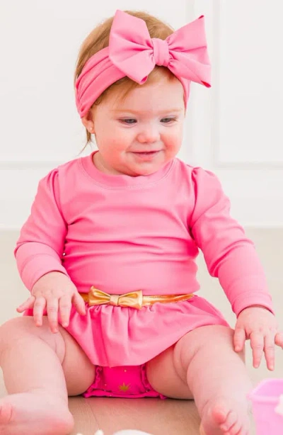 Rufflebutts Princess One-piece Rashguard Swimsuit & Bow Head Wrap Set