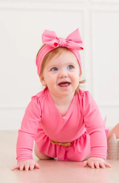 Rufflebutts Princess One-piece Rashguard Swimsuit & Bow Head Wrap Set