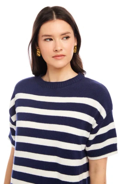 Shop Fifteen Twenty Georgette Stripe Cotton Blend Sweater Dress