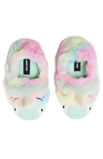 Lands' End Toddlers Cute Furry Animal Slippers In Multi
