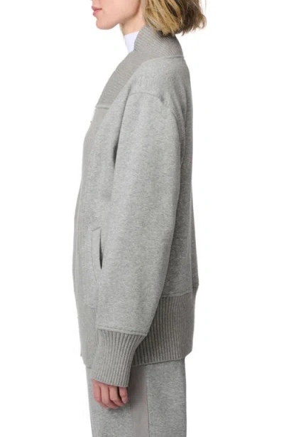 Bernardo Rib Trim Knit Bomber Jacket