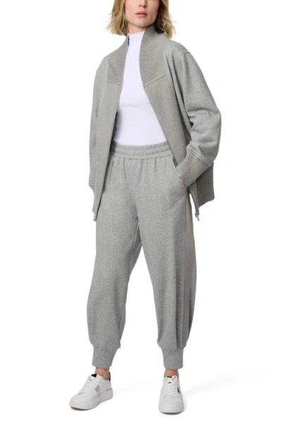 Bernardo Rib Trim Knit Bomber Jacket